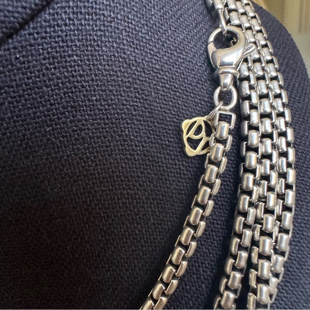 David Yurman Sterling Silver 72” 3.6mm Box Chain - Picture 2 of 5